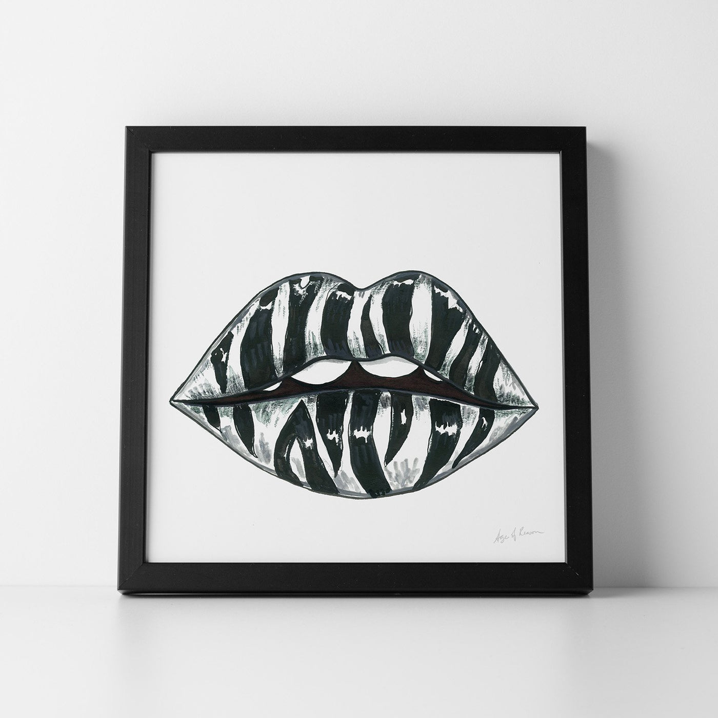 Zebra Lips Art Print