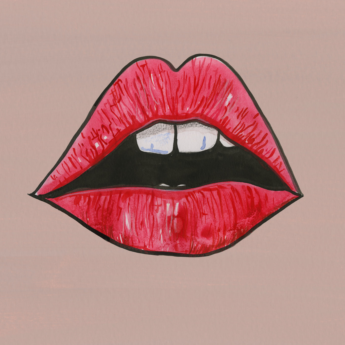 100 Women Lips Print - No.48 - Angela