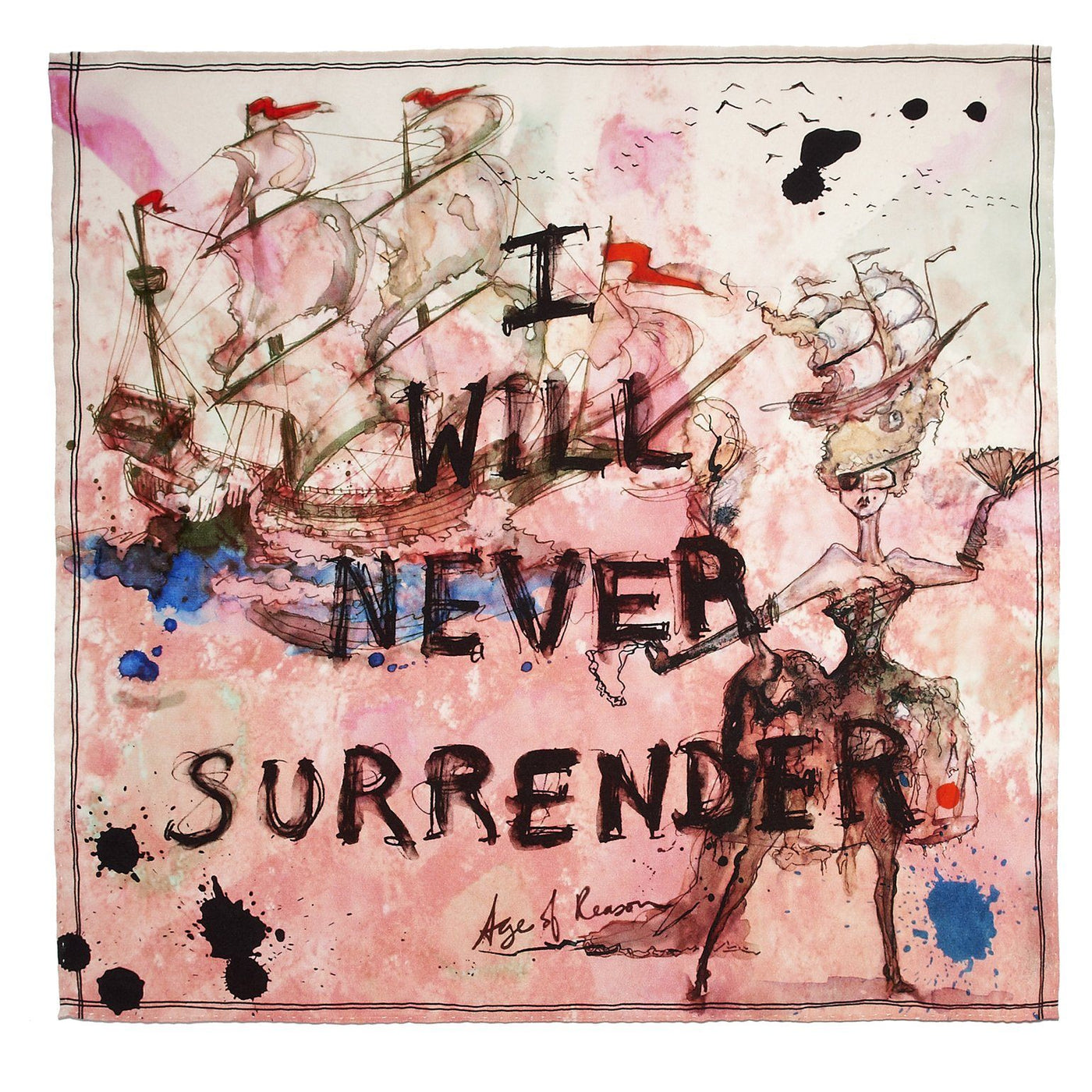 Never Surrender Silk Pocket Square