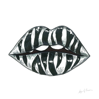 Zebra Lips Art Print